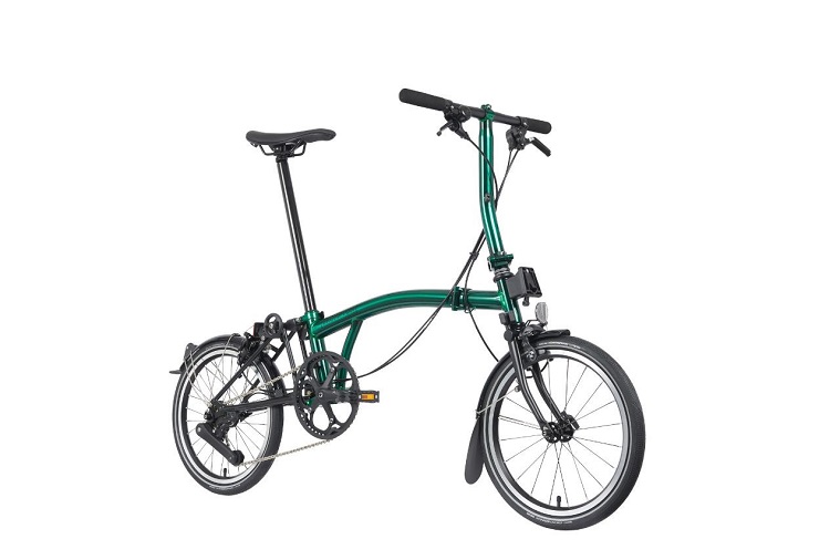 Skladací bicykel Brompton P Line: Urban (FARBA: Emerald Lacquer; Riadidlá: S)